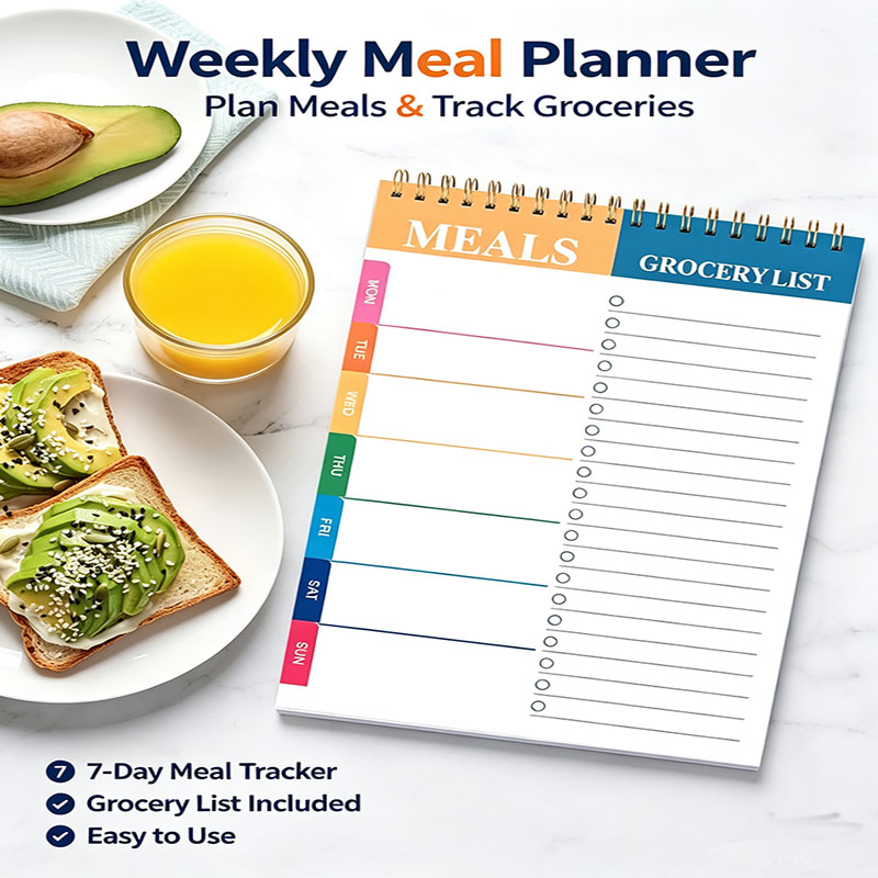 Baby Food List - 주간 식단 플래너 노트패드 5.6x8.5인치, 50페이지
