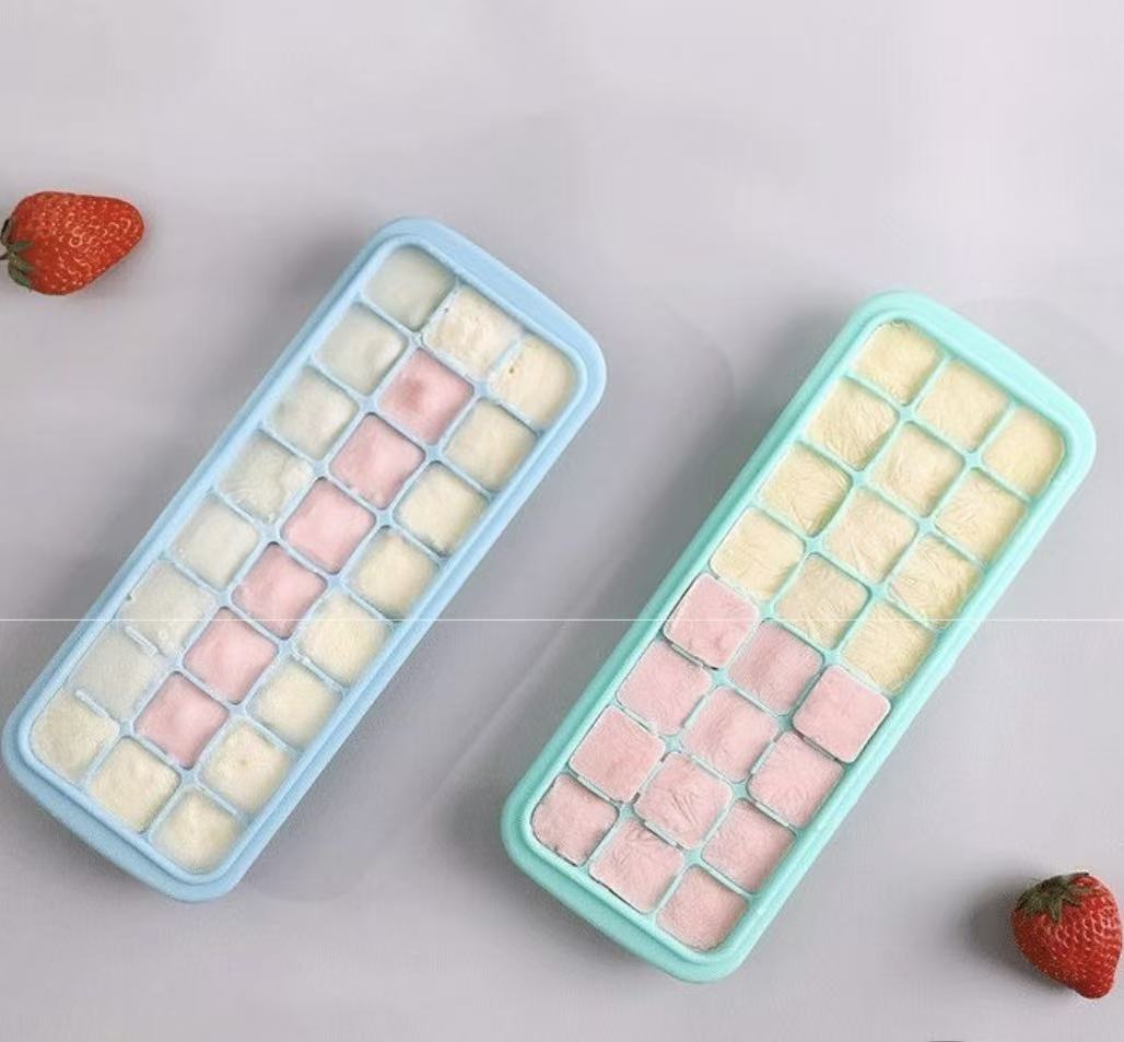 Freezer Tray Baby - 뚜껑이 있는 실리콘 얼음 트레이 24