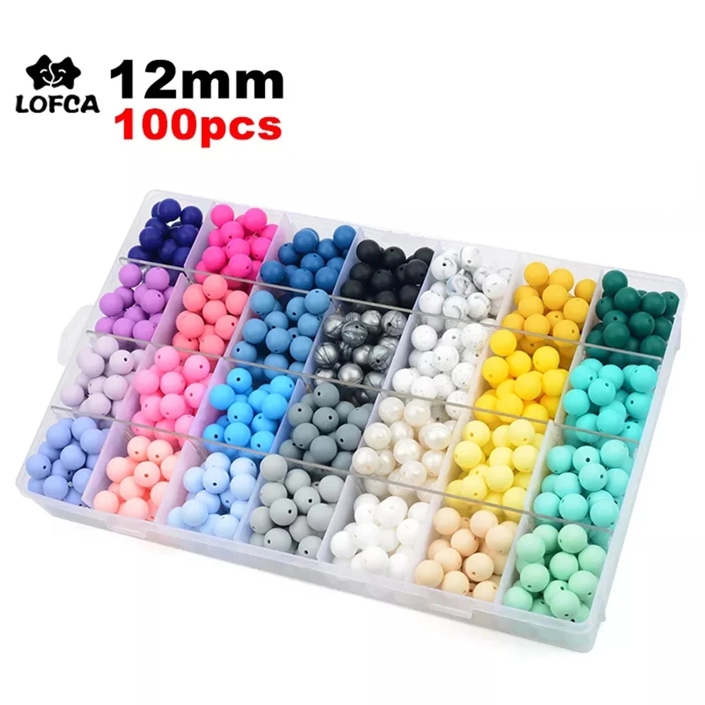 Baby Food Flavors - LOFCA 12mm 100pcs 실리콘 구슬 라운드