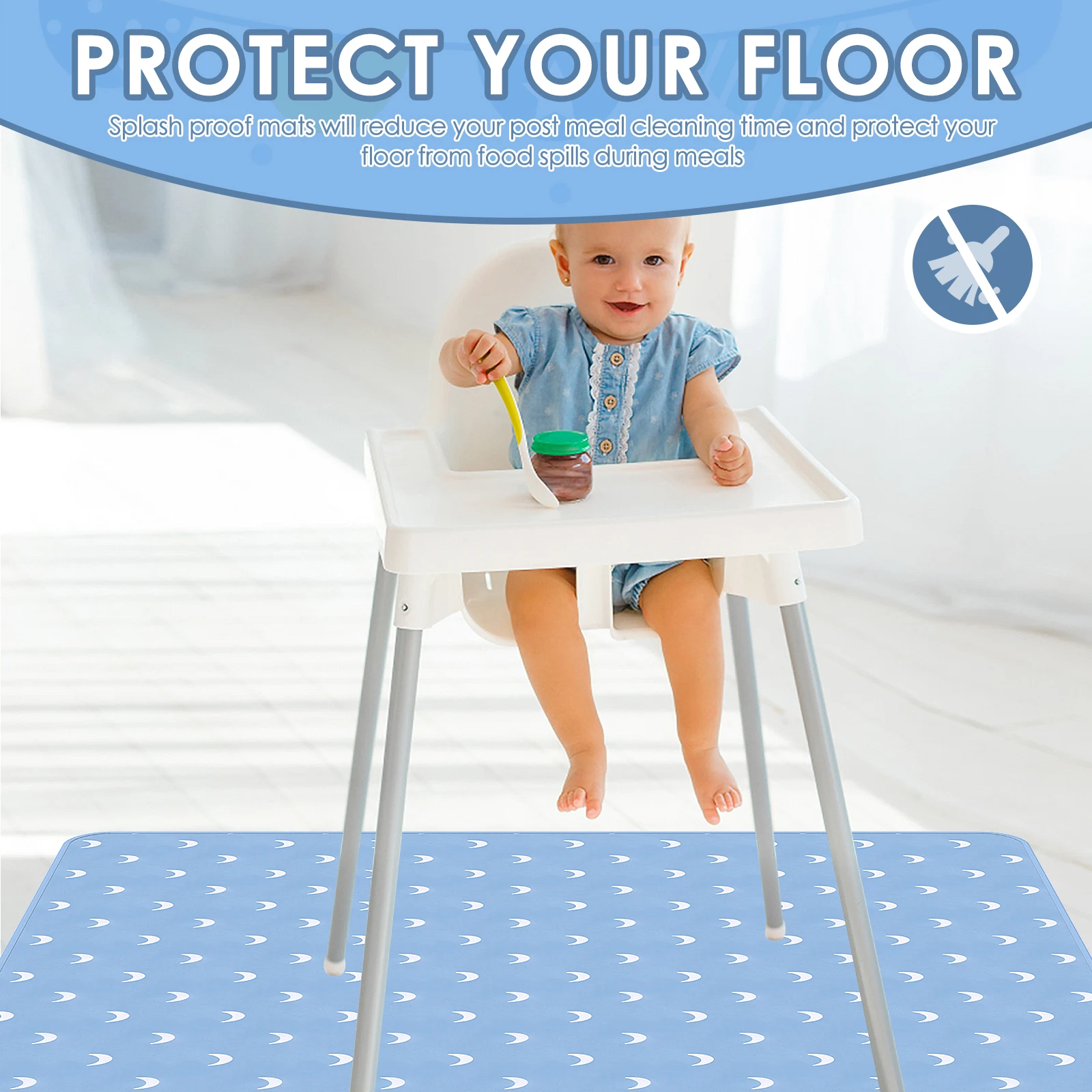 아기 놀이 매트 51인치 방수 아기 하이체어 스플래시  - Highchair Splash Mat 리뷰 및 가격