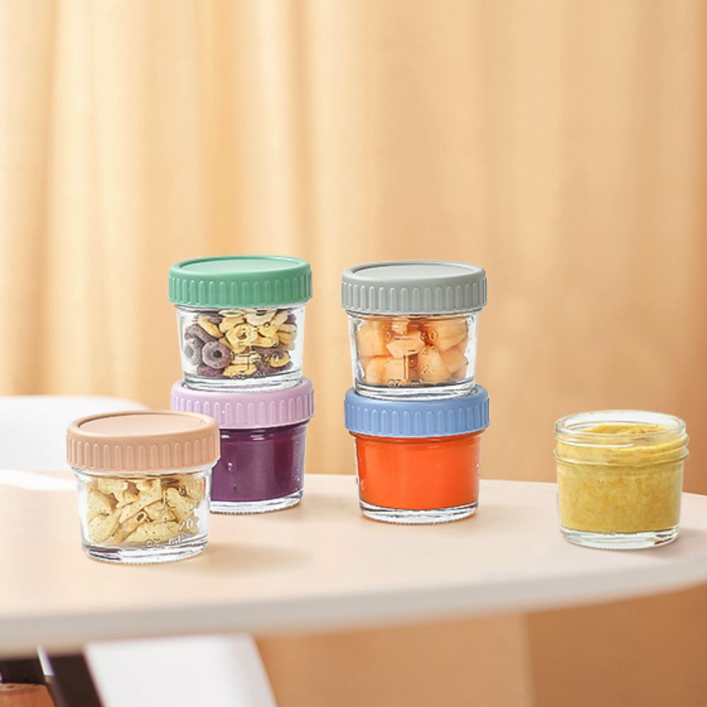 6개 유리 아기 음식 용기 뚜껑 포함 재사용 가능 소스 - Baby Food In Jar 리뷰 및 가격