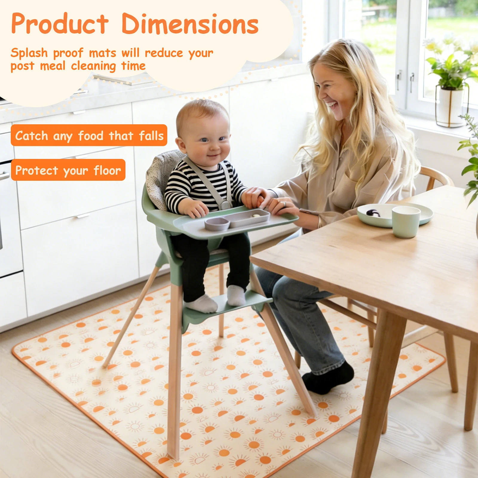 아기 식탁의자 스플랫 매트, 식사용 의자 매트, 방수  - Highchair Splash Mat 리뷰 및 가격