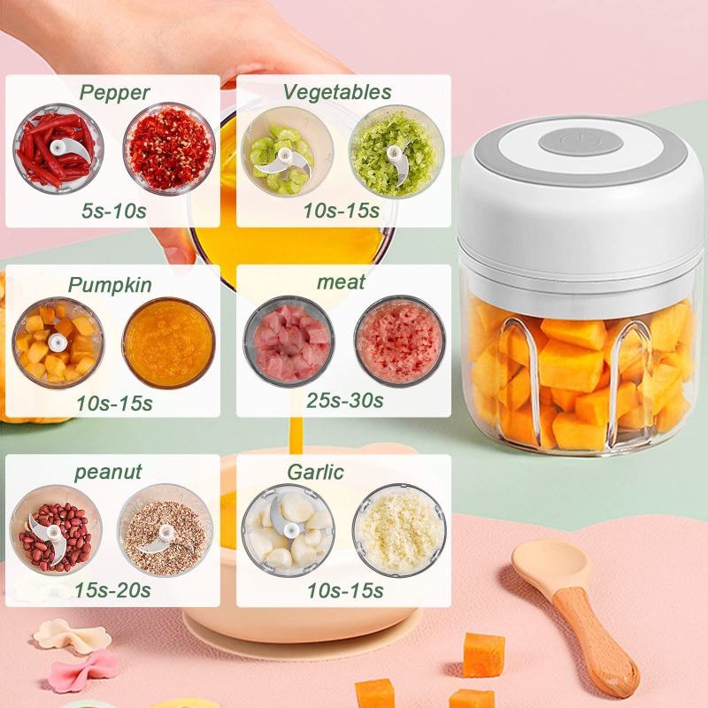 250ML 전기 마늘 분쇄기 가정용 다기능 고기 분쇄기 - Baby Food Vegetables 리뷰 및 가격